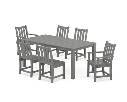 POLYWOOD Traditional Garden 7-Piece Parsons Dining Set in Slate Grey