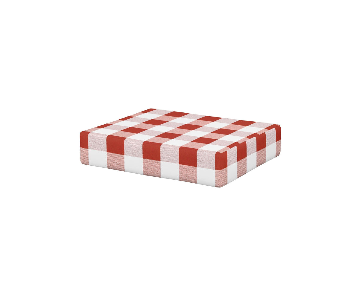 POLYWOOD Acadia Ottoman Cushion in Buffalo Plaid Crimson