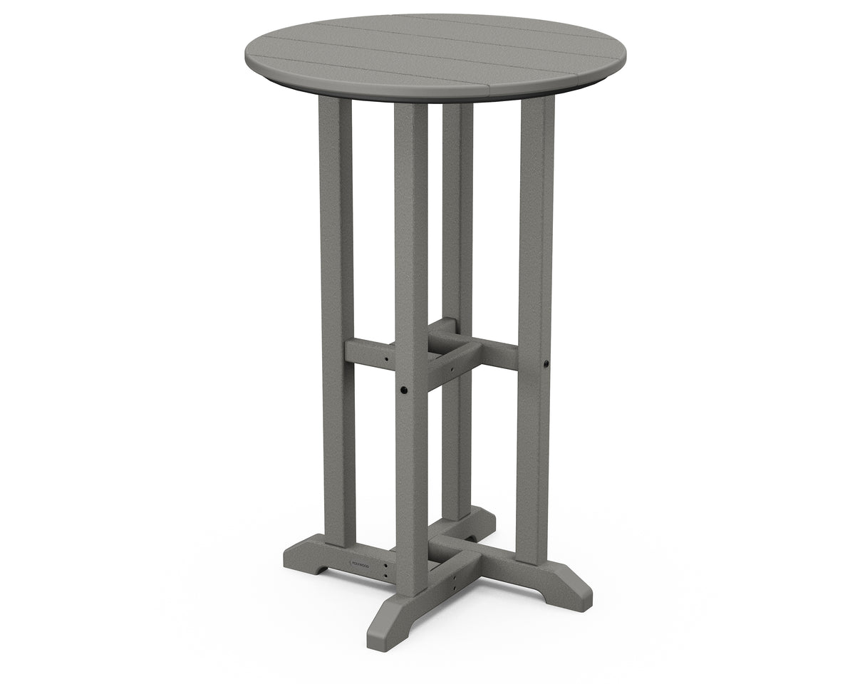 POLYWOOD 24" Round Farmhouse Counter Bistro Table in Slate Grey