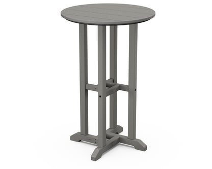 POLYWOOD 24" Round Farmhouse Counter Bistro Table in Slate Grey