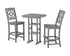 POLYWOOD Chinoiserie 3-Piece Bar Set in Slate Grey