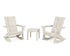 POLYWOOD Modern Curveback 3-Piece Adirondack Rocking Chair Set in Sand