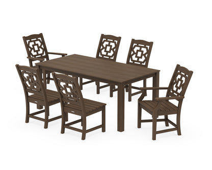 POLYWOOD Chinoiserie 7-Piece Parsons Dining Set in Kona