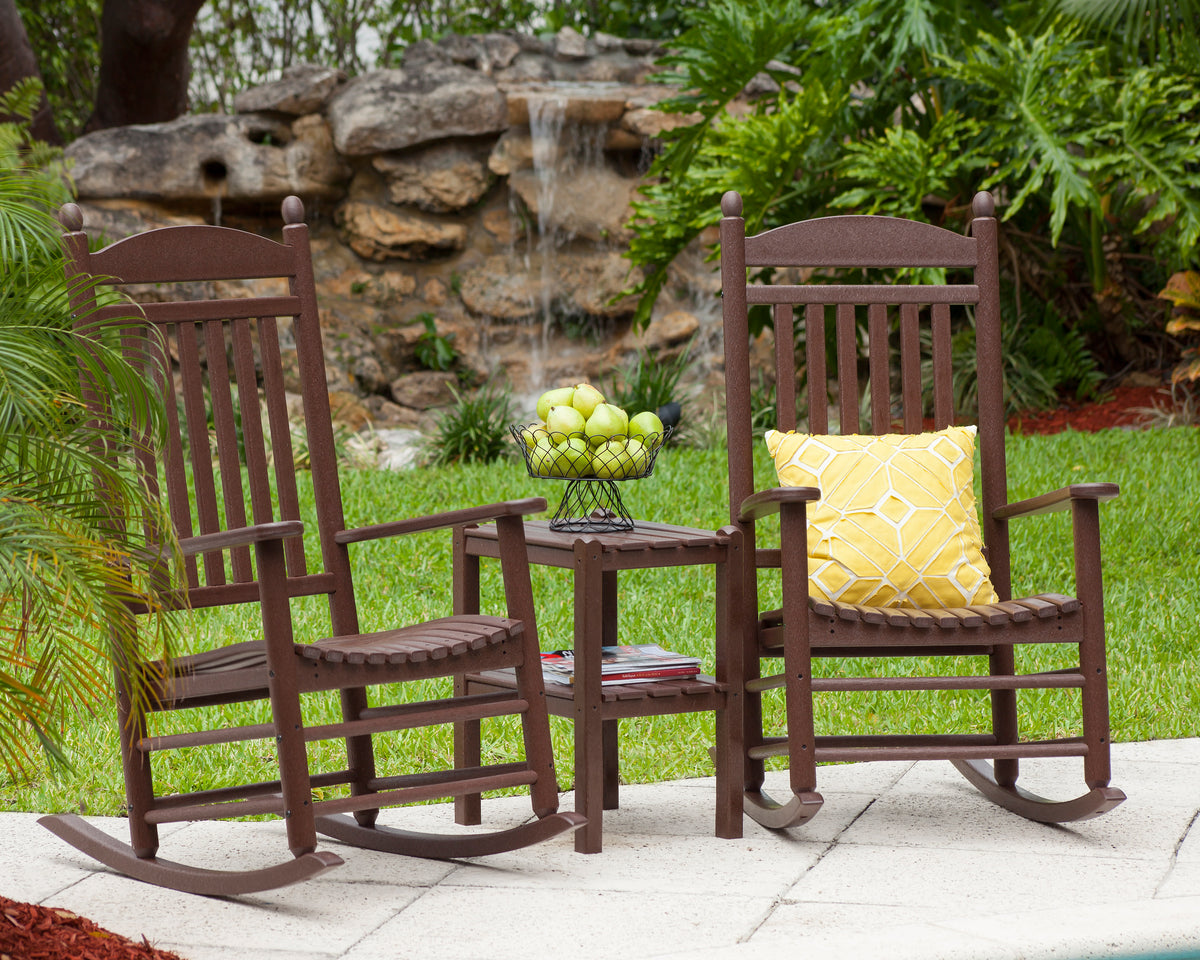 POLYWOOD Jefferson 3-Piece Rocker Set in an outdoor setting