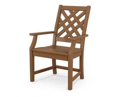 POLYWOOD Wovendale Dining Arm Chair in Teak