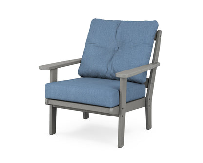 POLYWOOD Mission Deep Seating Chair in Slate Grey / Sky Blue