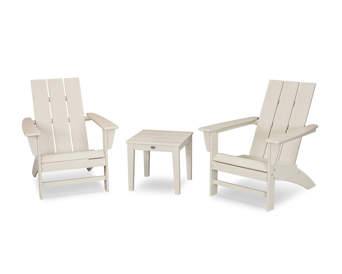 POLYWOOD Modern Adirondack 3-Piece Set in Sand