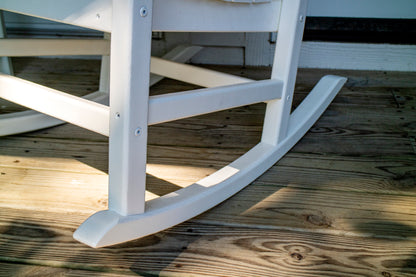 Detail photo of the POLYWOOD Presidential 3-Piece Rocker Set with Round Side Table in White