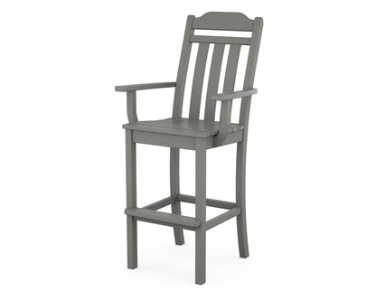 POLYWOOD Cottage Bar Arm Chair in Slate Grey