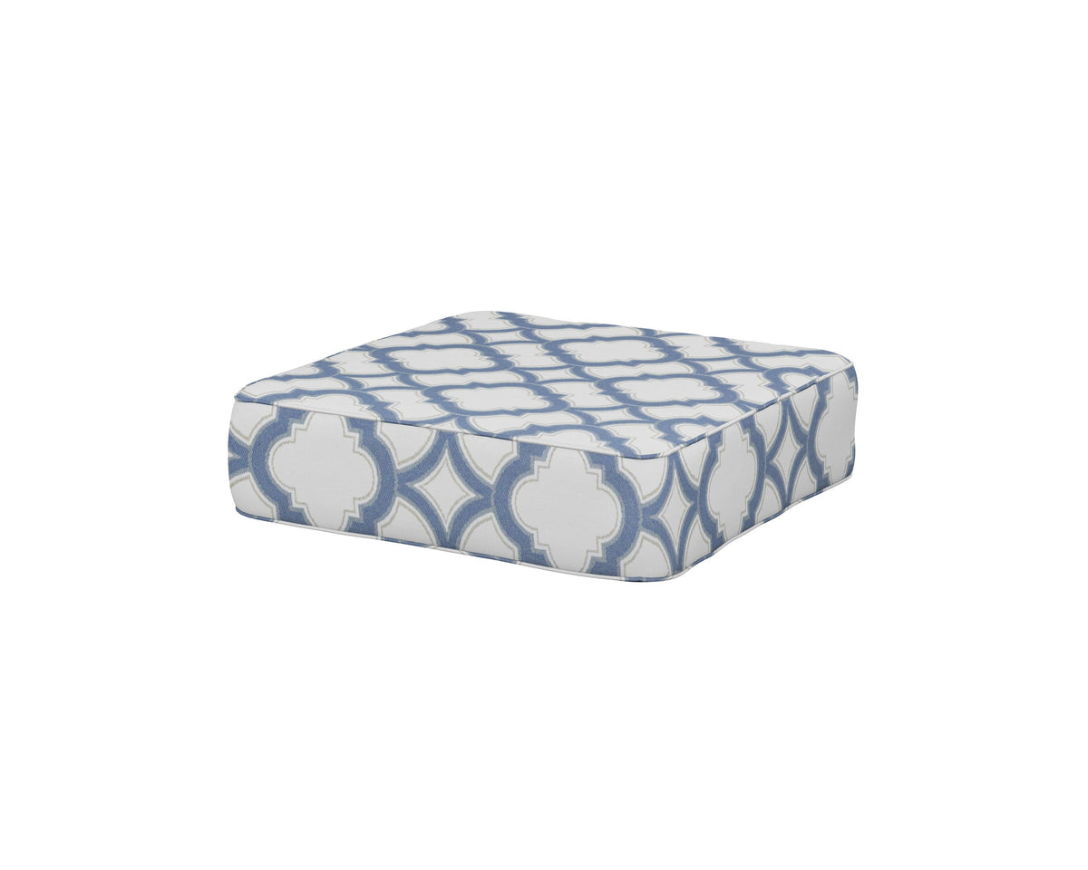 POLYWOOD Ateeva 4000 Ottoman Cushion in Trellis Sky Blue