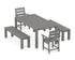 POLYWOOD Lakeside 5-Piece Parsons Dining Set with Benches in Slate Grey