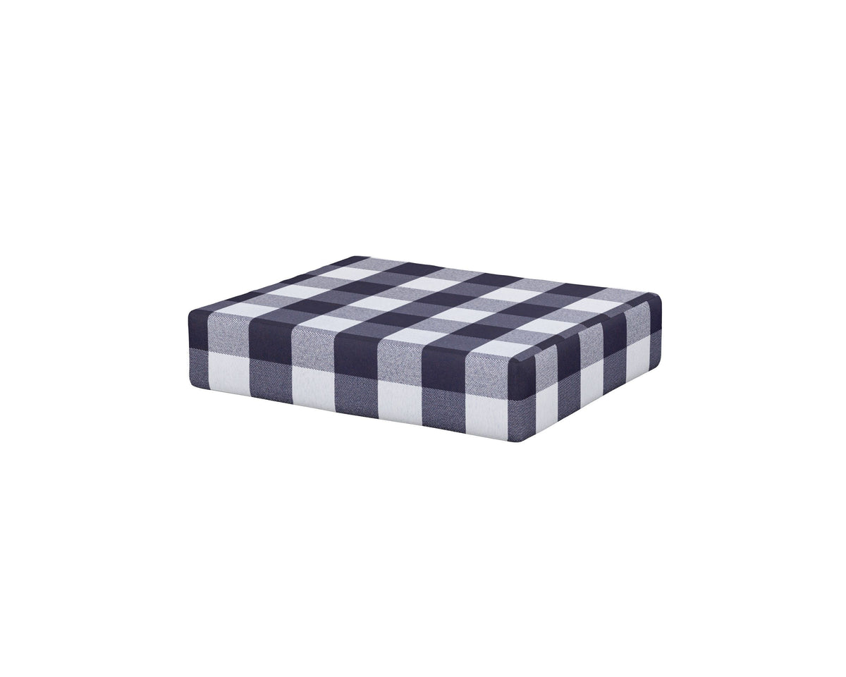 POLYWOOD Acadia Ottoman Cushion in Buffalo Plaid Navy