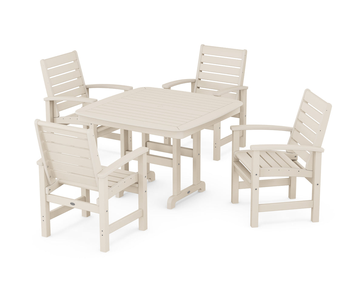 POLYWOOD Signature 5-Piece Dining Set - 44" Table in Sand