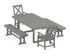 POLYWOOD Braxton 5-Piece Dining Set with Benches - 39" x 78" Table in Slate Grey