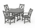 POLYWOOD Braxton 5-Piece Round Farmhouse Dining Set in Slate Grey