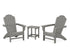POLYWOOD Country Living Cottage Adirondack Chair 3-Piece Set in Slate Grey