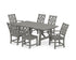POLYWOOD Wovendale 7-Piece Rustic Farmhouse Dining Set in Slate Grey