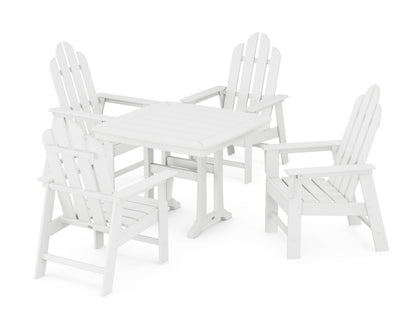 POLYWOOD Long Island 5-Piece Dining Set with Trestle Legs - 37" Table in White
