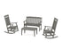 POLYWOOD Cottage Rocking Chair 4-Piece Porch Set in Slate Grey