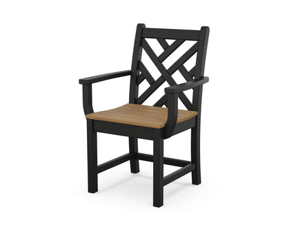 POLYWOOD Chippendale Dining Arm Chair in Black / Natural