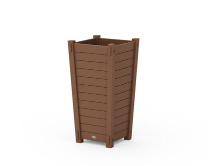 POLYWOOD Nautical Tapered Square Planter Box in Teak