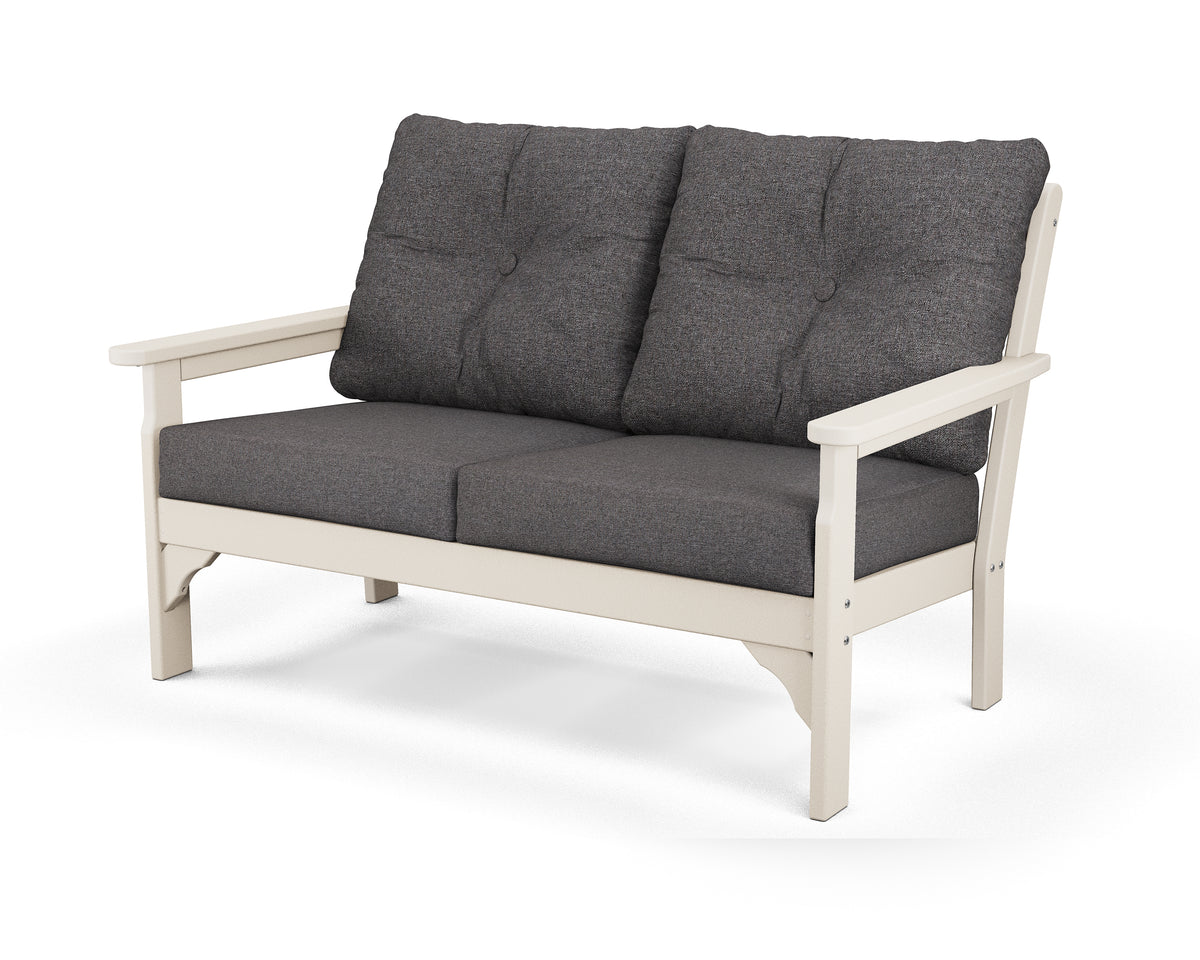 POLYWOOD Vineyard Deep Seating Loveseat in Sand / Ash Charcoal