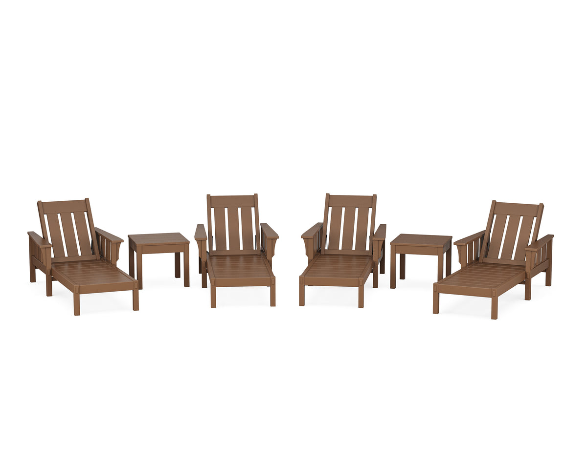 POLYWOOD Acadia 6-Piece Chaise Set in Teak