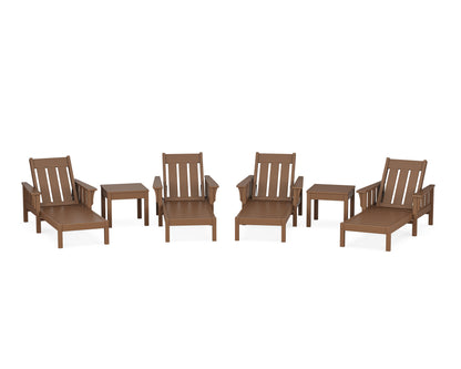 POLYWOOD Acadia 6-Piece Chaise Set in Teak