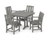 POLYWOOD Mission 5-Piece Farmhouse Dining Set with Trestle Legs in Slate Grey