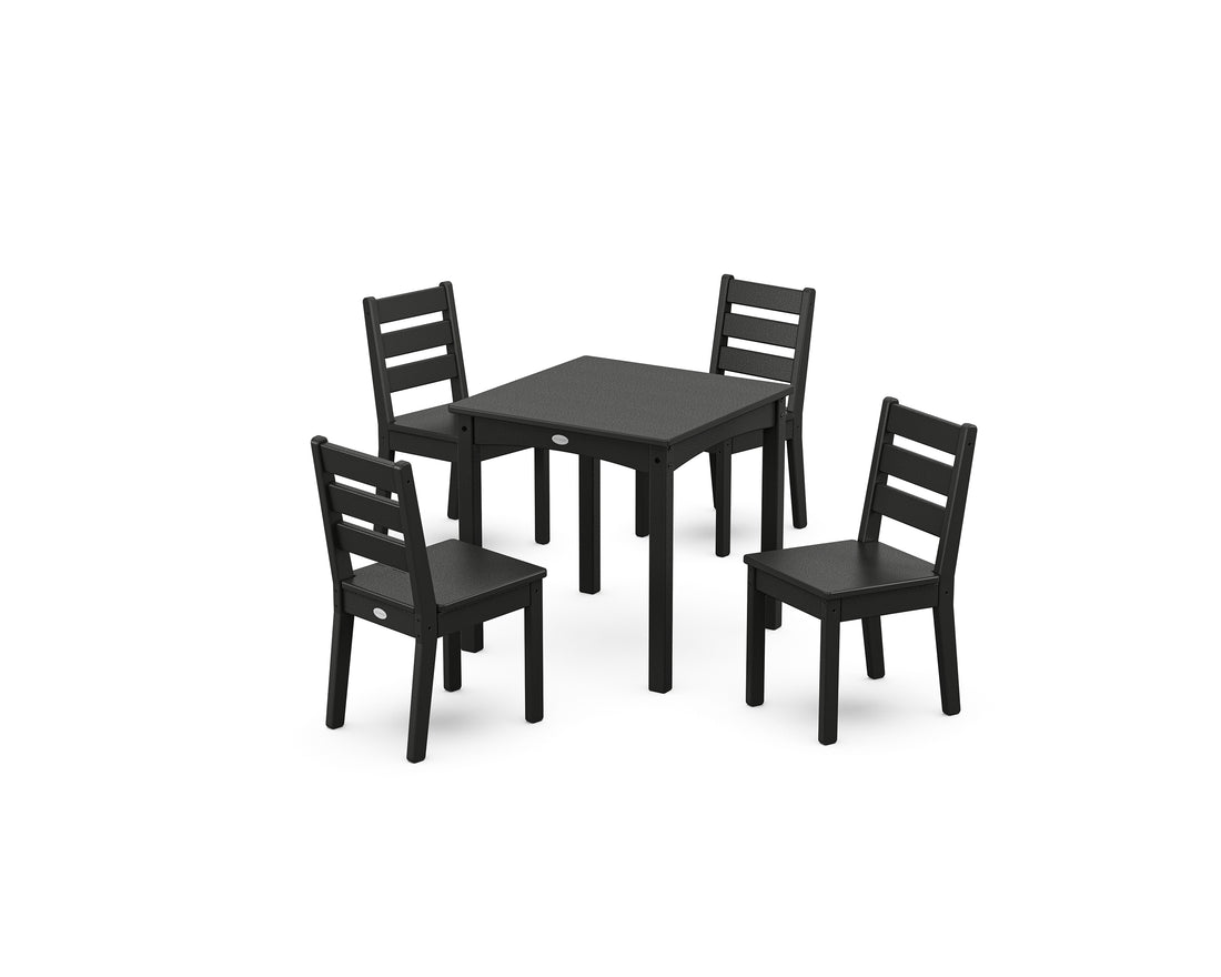 POLYWOOD Lakeside Kids 5-Piece Dining Set in Black
