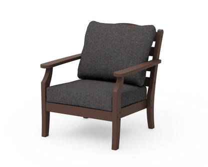 POLYWOOD Savannah Deep Seating Chair in Mahogany / Ash Charcoal