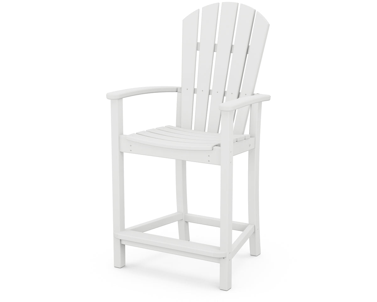 POLYWOOD Palm Coast Counter Chair in White