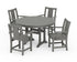 POLYWOOD Prairie 5-Piece Round Dining Set with Trestle Legs in Slate Grey