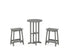 POLYWOOD Modern Studio Counter Stool 3-Piece Bistro Set in Slate Grey