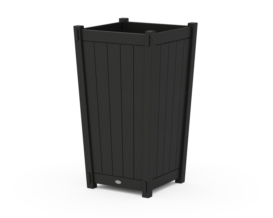 POLYWOOD Vineyard Large Tapered Square Tall Planter Box in Black