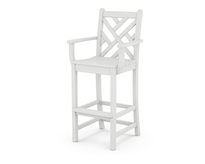 POLYWOOD Chippendale Bar Arm Chair in White