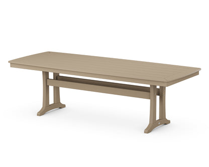 POLYWOOD Nautical Trestle 39" x 97" Dining Table in Vintage Sahara