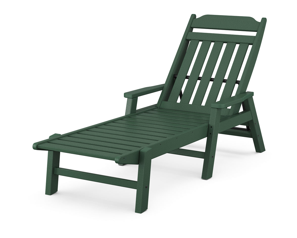 POLYWOOD Cottage Chaise with Arms in Green