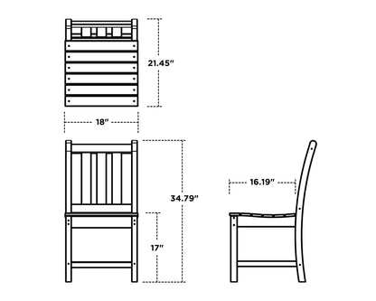 POLYWOOD Traditional Garden Dining Side Chair dimensions