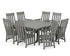 POLYWOOD Acadia 9-Piece Square Farmhouse Dining Set with Trestle Legs in Slate Grey
