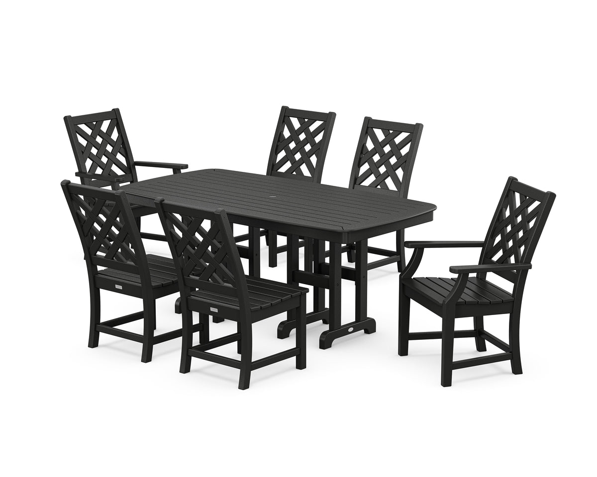 POLYWOOD Wovendale 7-Piece Dining Set in Black