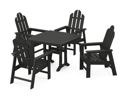 POLYWOOD Long Island 5-Piece Dining Set with Trestle Legs - 37" Table in Black