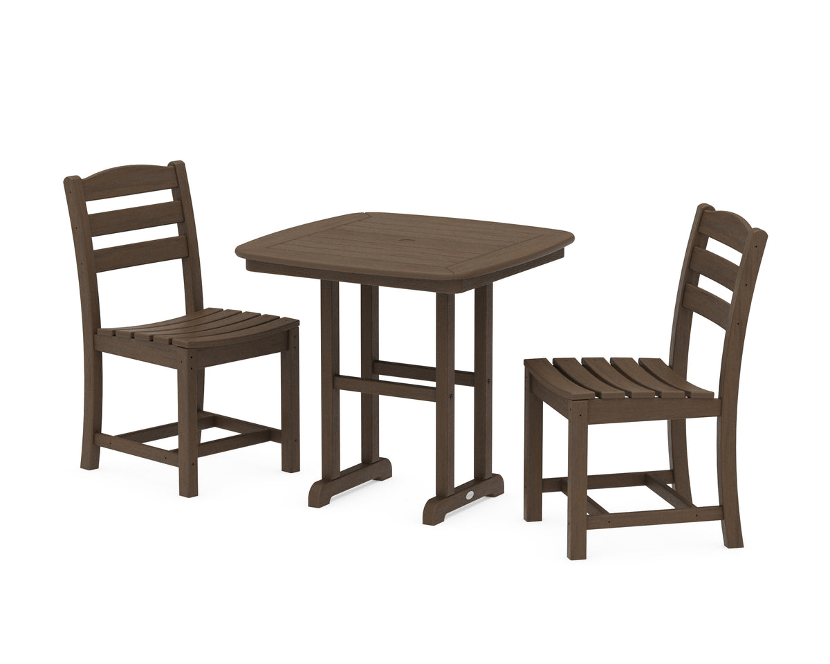 POLYWOOD La Casa Café Side Chair 3-Piece Dining Set in Kona
