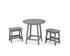 POLYWOOD Modern Studio Stool 3-Piece Round Bistro Set in Slate Grey