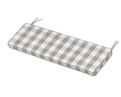 POLYWOOD Chinoiserie 60" Bench Seat Cushion in Buffalo Plaid Grey Mist