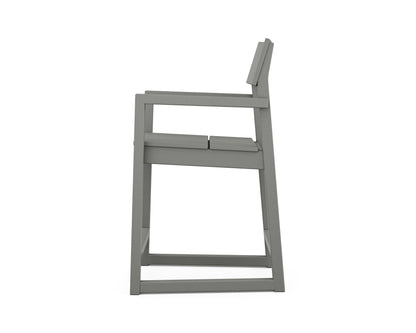 Alternate view of the POLYWOOD EDGE Counter Arm Chair in Slate Grey