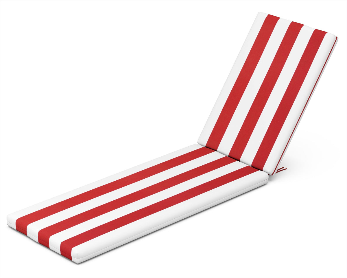 POLYWOOD Chaise Cushion in Cabana Stripe Crimson