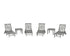 POLYWOOD Chippendale 6-Piece Chaise Set with Wheels in Slate Grey