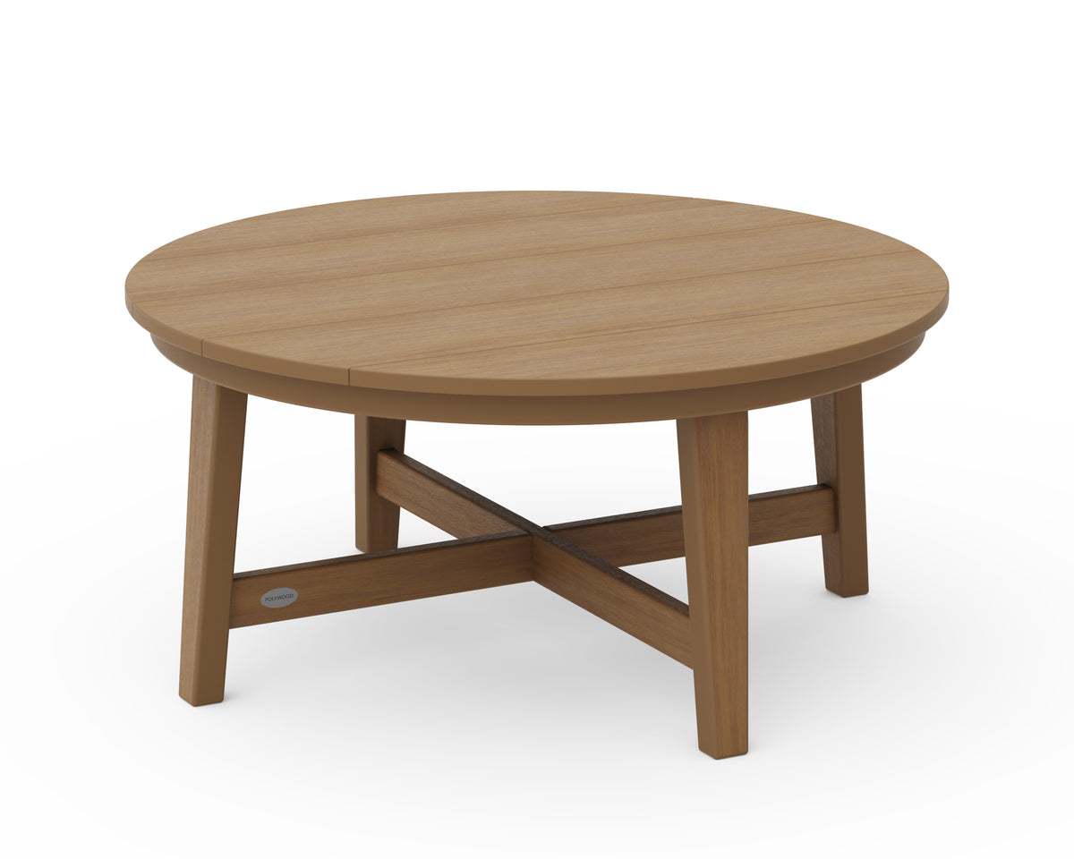 POLYWOOD Newport 36" Round Coffee Table in Natural