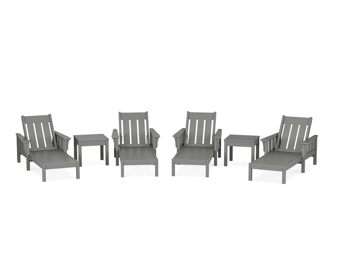 POLYWOOD Acadia 6-Piece Chaise Set in Slate Grey